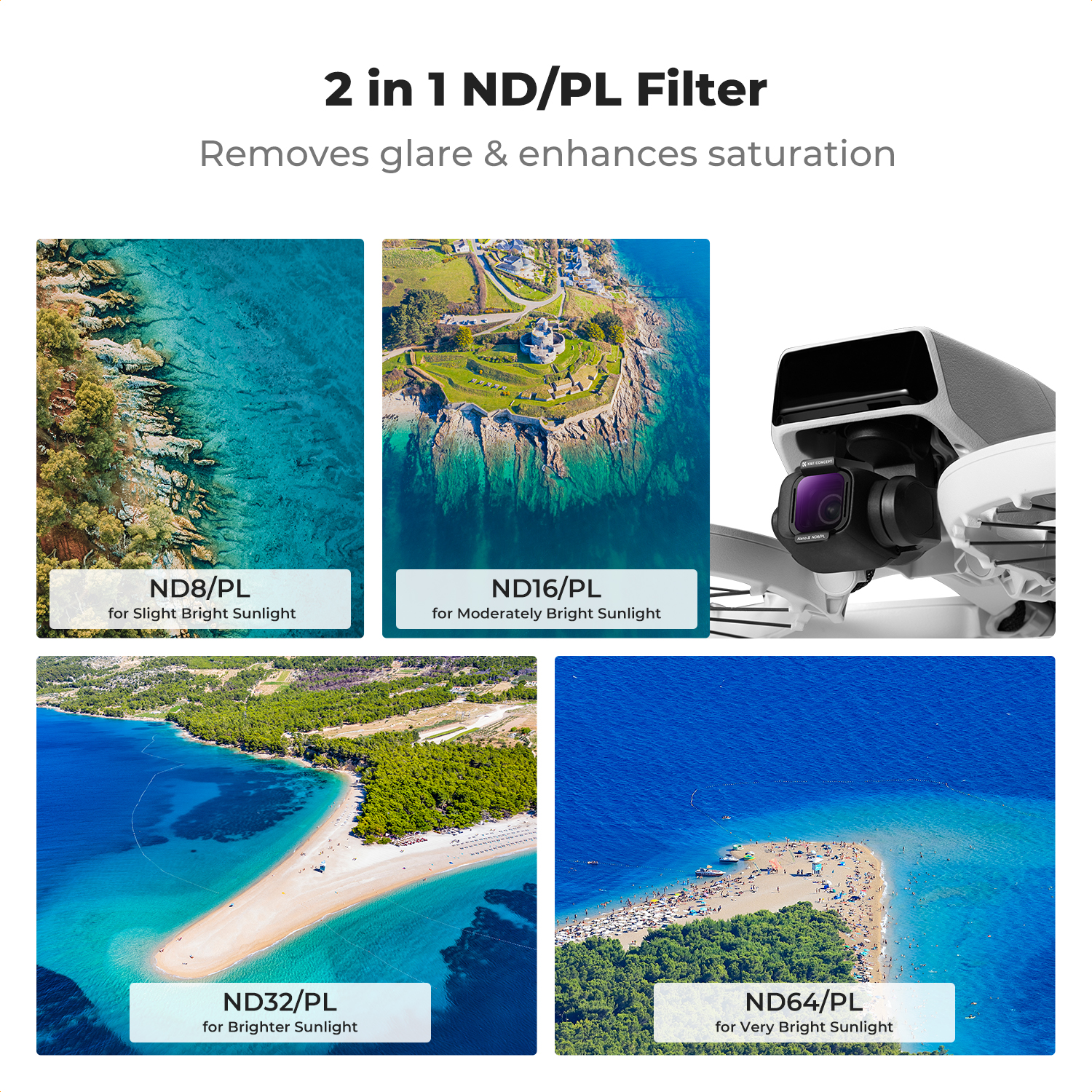 K&F Concept ND/PL Filter Set f - Drone Kit With Camera ulasan dan harga